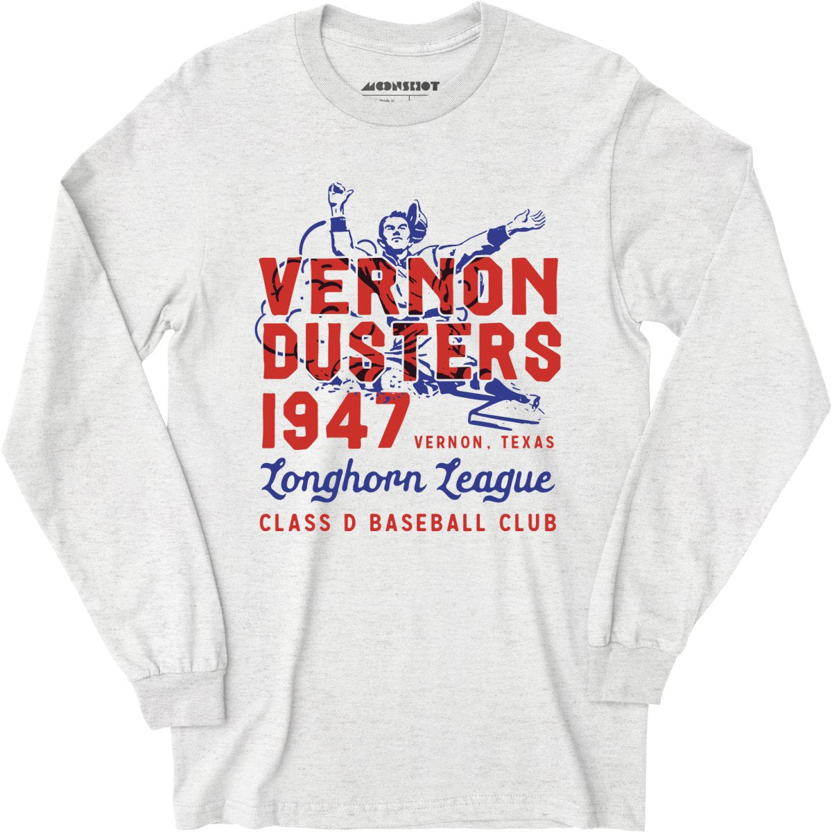 Vernon Dusters - Texas - Vintage Defunct Baseball Teams - Long Sleeve T-Shirt