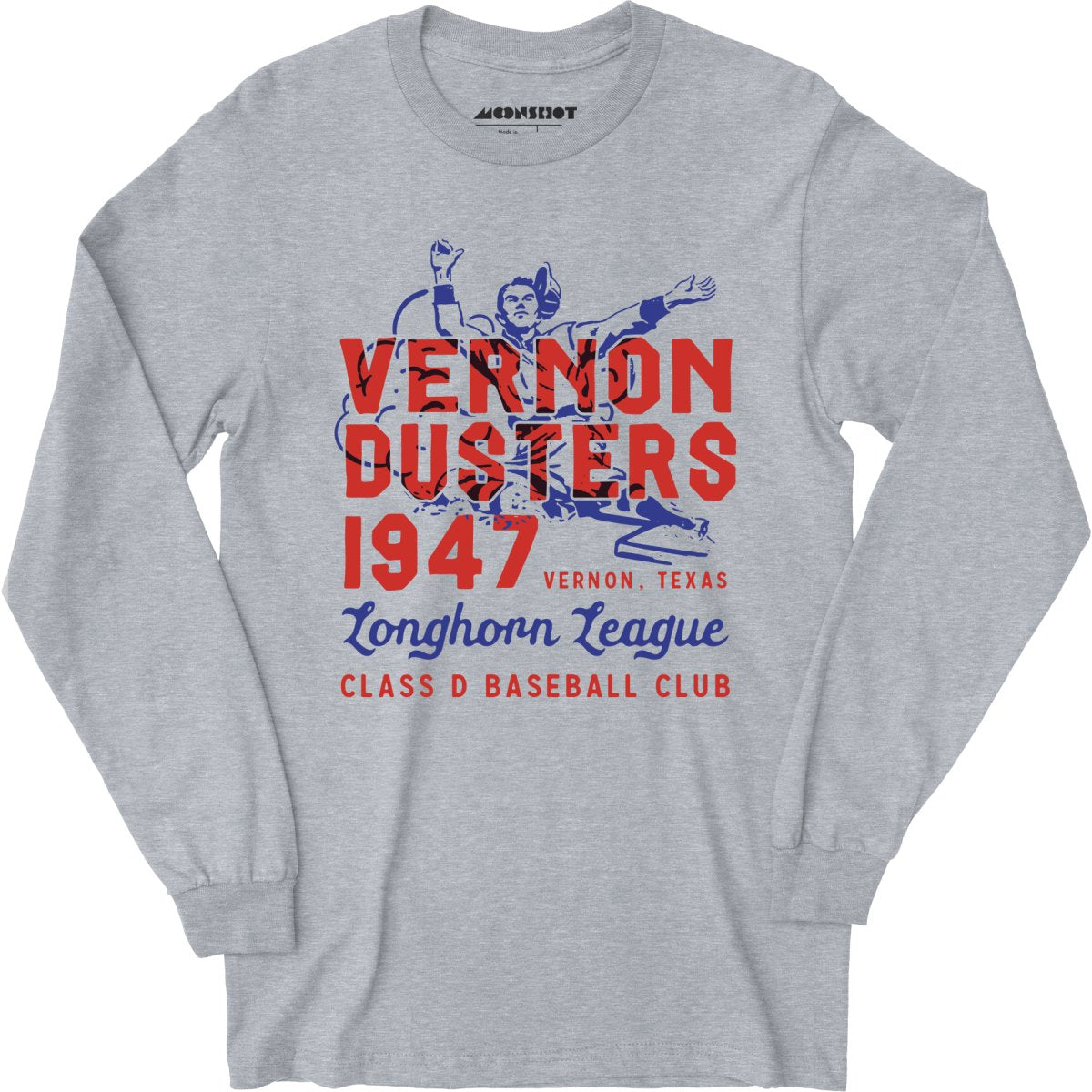 Vernon Dusters - Texas - Vintage Defunct Baseball Teams - Long Sleeve T-Shirt