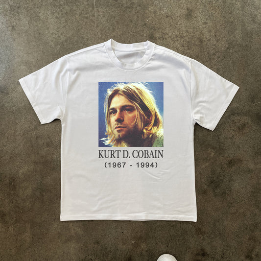 KURT D. COBAIN VINTAGE HEAVYWEIGHT WHITE T-SHIRT