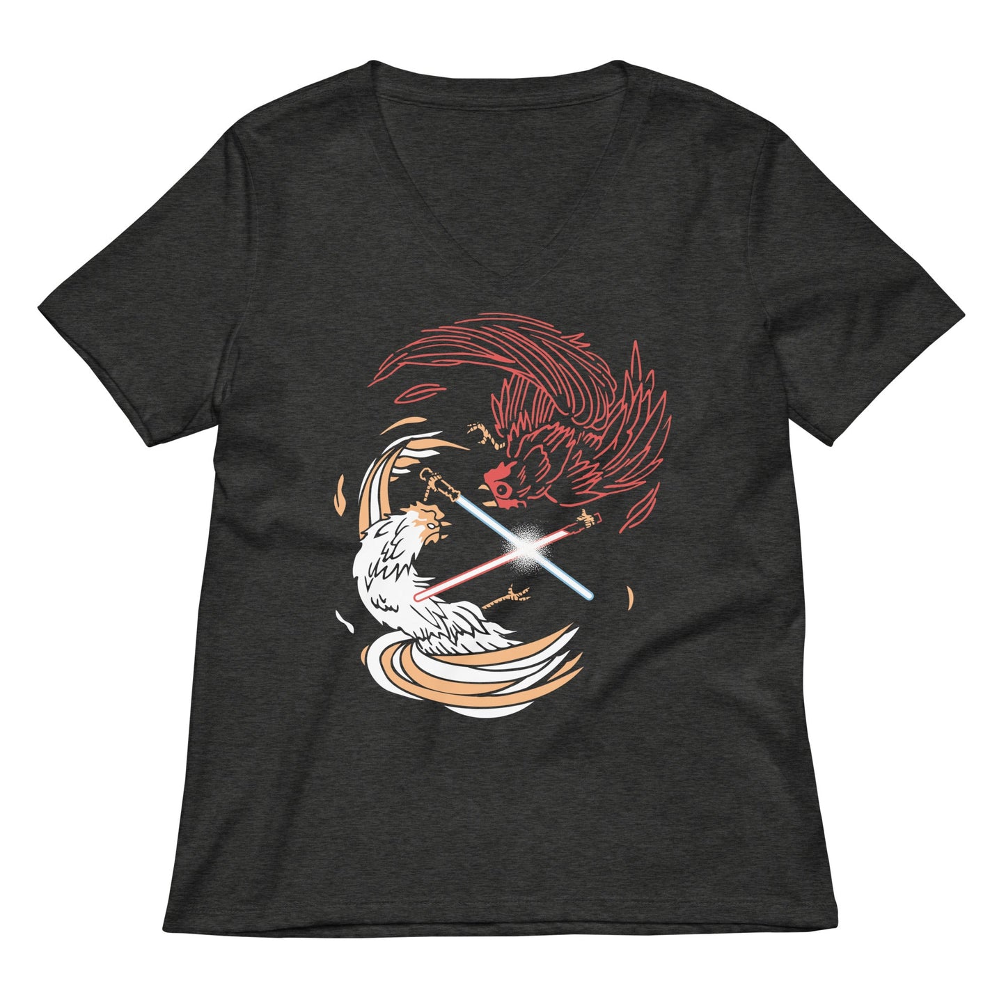 Cock A Doodle Duel Of The Fates Women's V-Neck Tee