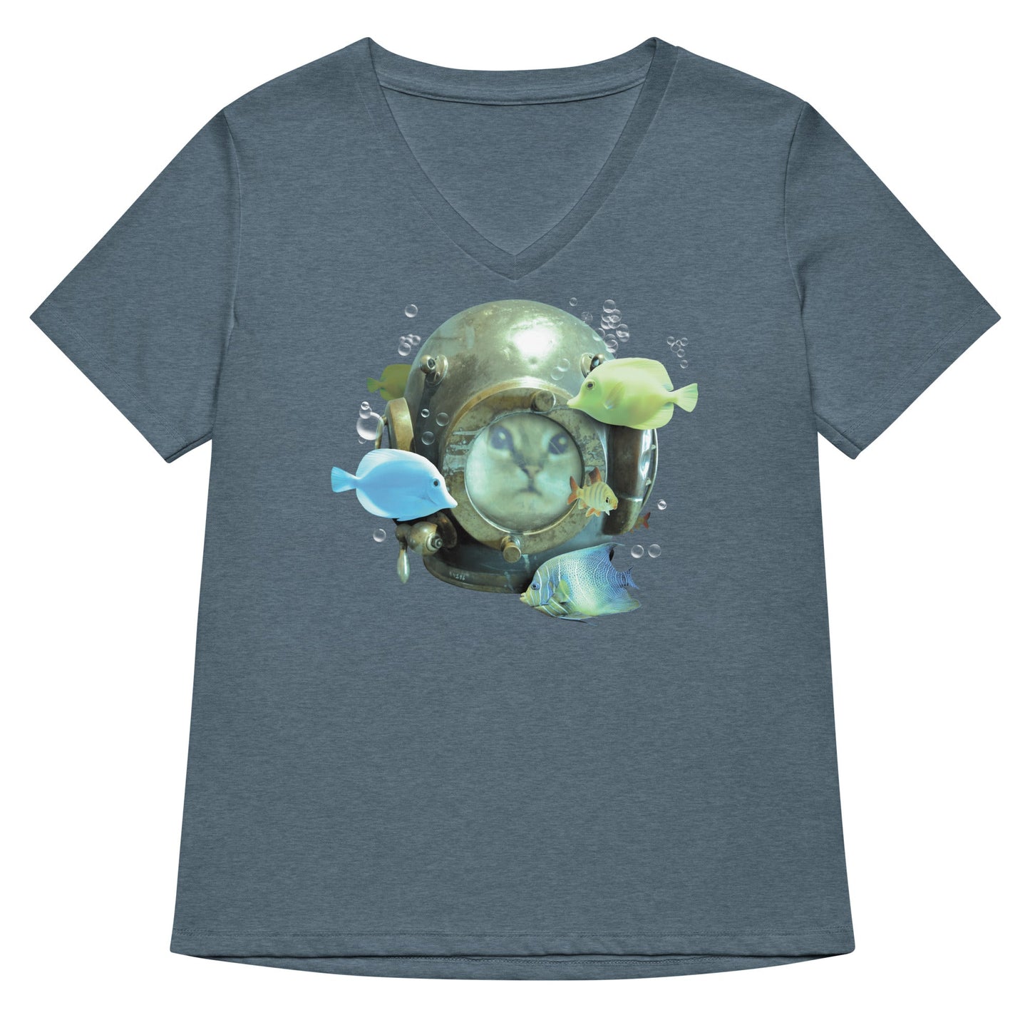 20,000 Purrrs Under The Sea Women's V-Neck Tee