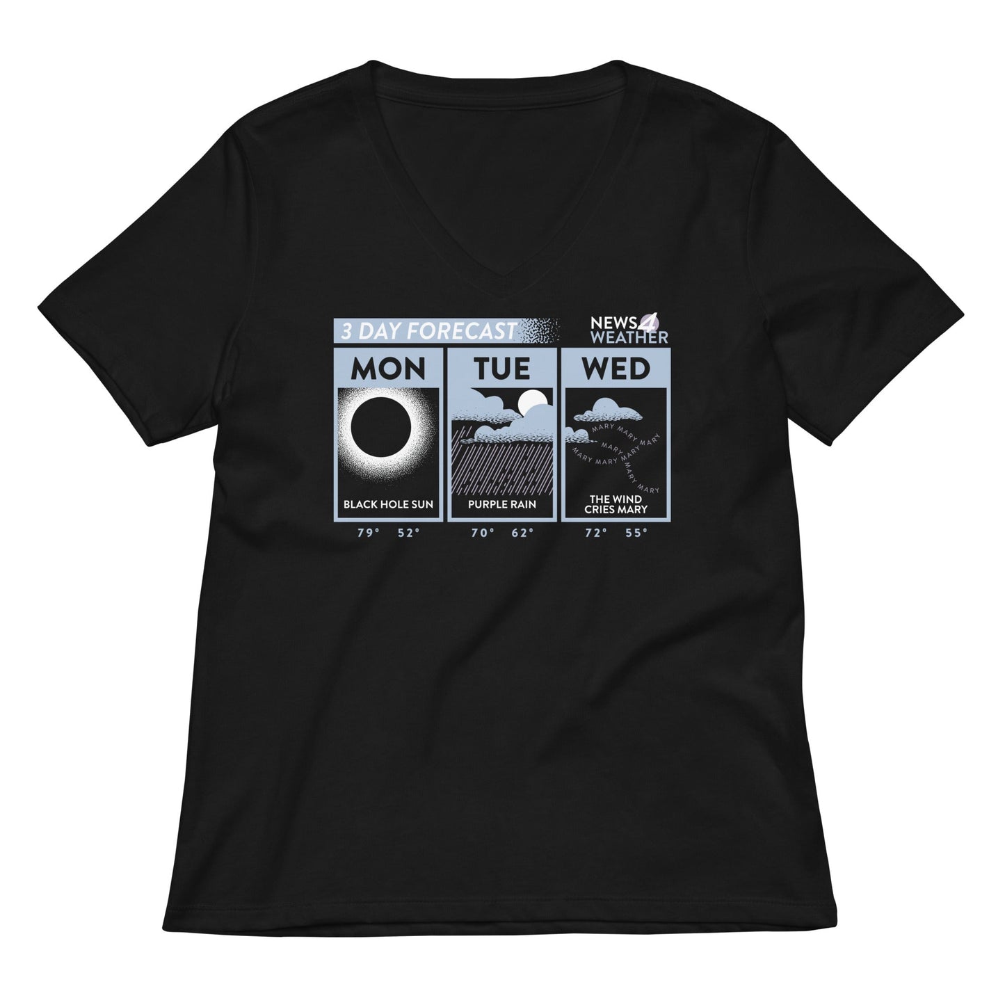 3 Day Forecast Women's V-Neck Tee