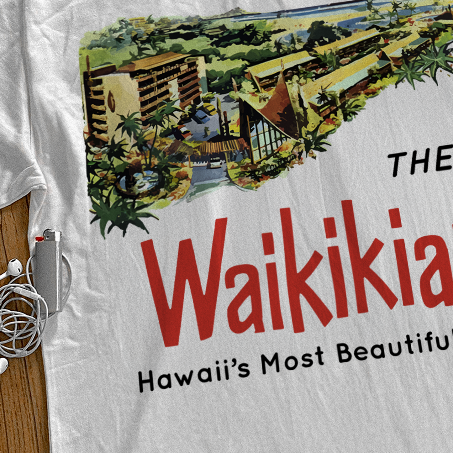 'THE WAIKIKIAN' HOTEL HEAVYWEIGHT WHITE T-SHIRT